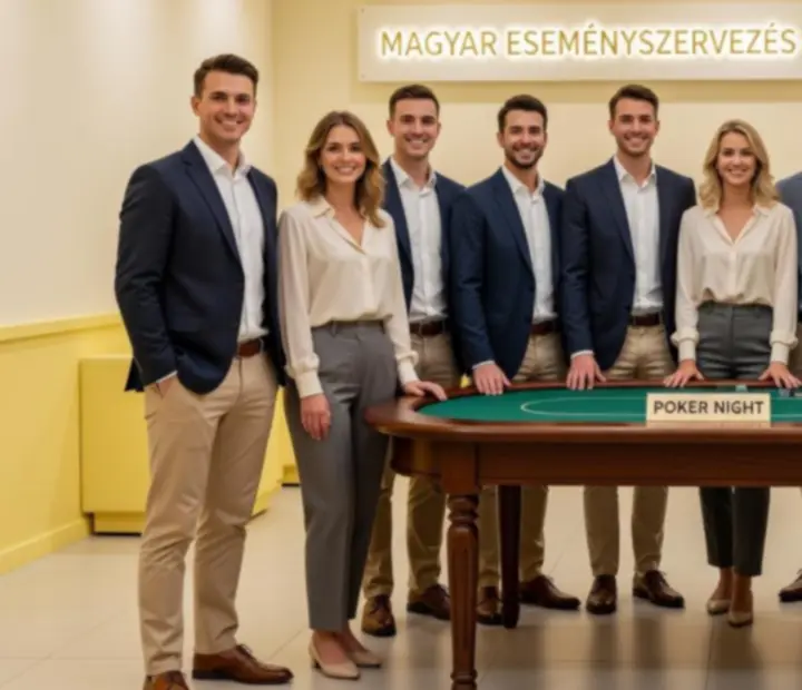 Social Fun Venue szervezőcsapat a pókerasztal mellett